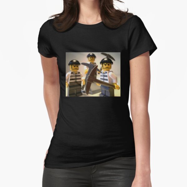 Convict Prisoner City Minifigure with Dynamite Sticks Fitted T-Shirt