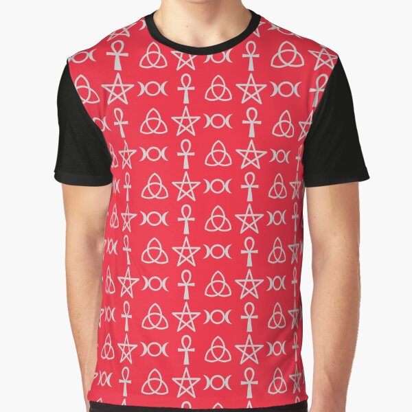 Item preview, Grey Red Pagan Symbols - Wiccan Symbols - Stickers Shirts - Goth Fashion -Pagan designed and sold by CattlettArt.