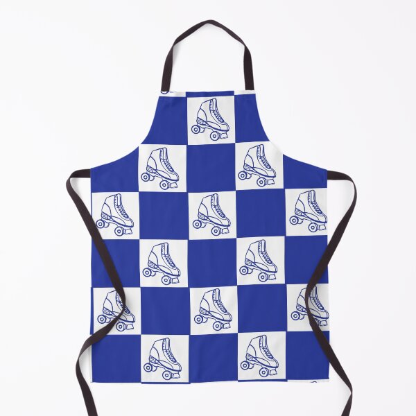 Item preview, blue  checkerboard pattern with rollerskates designed and sold by MGuyerArt.