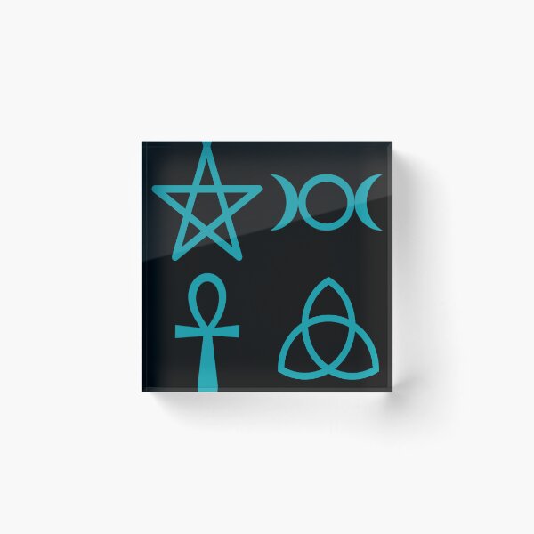 Item preview, Black Blue Pagan Symbols - Wiccan Symbols - Stickers Shirts - Goth Fashion -Pagan designed and sold by CattlettArt.
