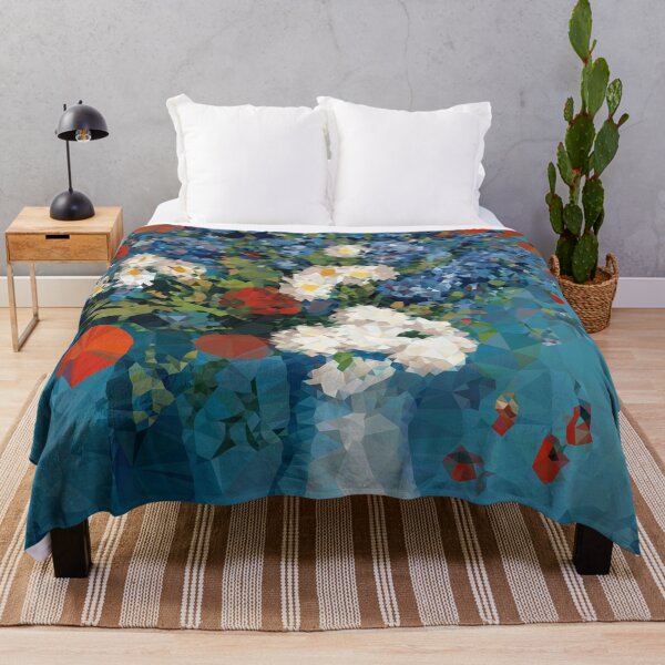 Item preview, Van Gogh Cornflowers Red Poppies Low Poly Cute Abstract Flowers designed and sold by Vicky Brago-Mitchell®.