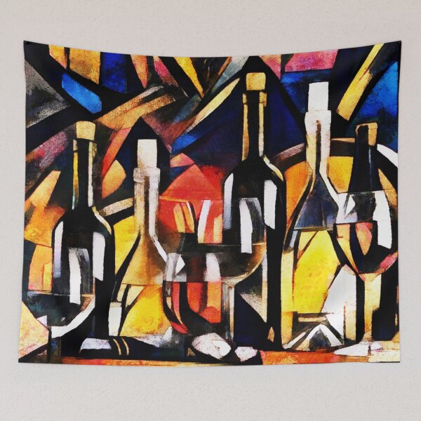 Item preview, Wine themes style cubism designed and sold by chanchan79.