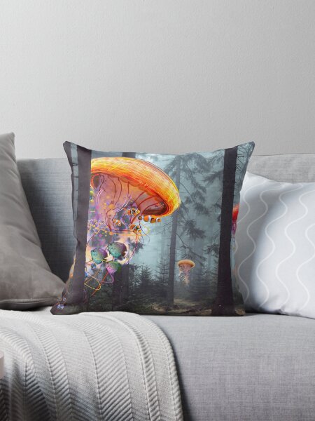 Forest of Jellyfish Worlds Throw Pillow