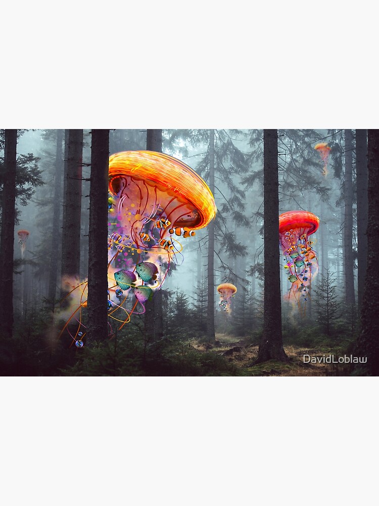 Thumbnail 2 of 2, Laptop Skin, Forest of Jellyfish Worlds designed and sold by DavidLoblaw.