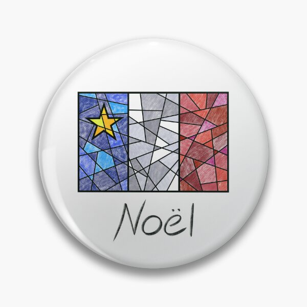Item preview, Acadian Flag pastel mosaic Noël - Drapeau acadien mosaïque pastel vitrail Noël designed and sold by ColoursOfFrance.