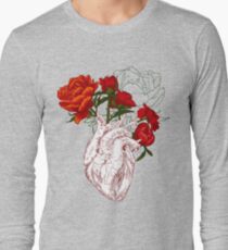 drawing Human heart with flowers Long Sleeve T-Shirt