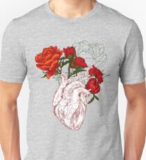 drawing Human heart with flowers Unisex T-Shirt