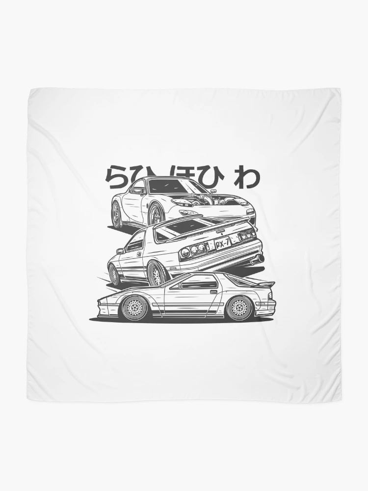 Thumbnail 2 of 3, Scarf, Mazda RX7 Compilation Bundle Design designed and sold by TrilogyMerch.