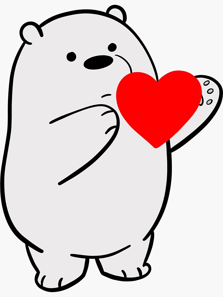 Ice Bear Gives Love Sticker For Sale By D Doesdoodles Redbubble