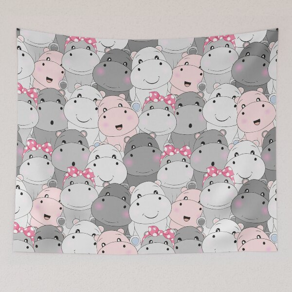 Item preview, Cute Hippo Pattern designed and sold by SweetThreads79.