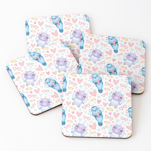 Item preview, Cute Hippo Seal Angels Watercolor designed and sold by SweetThreads79.