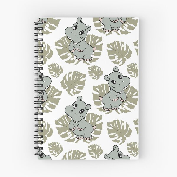 Aperçu de l'œuvre Hippopotame mignon avec des feuilles de palmier créée et vendue par SweetThreads79.