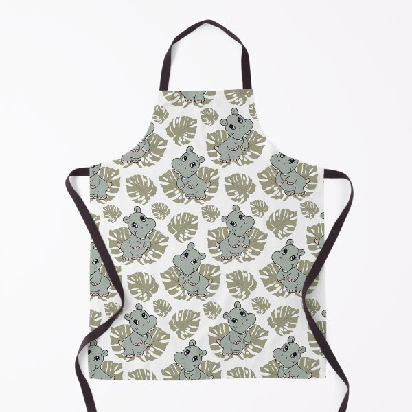 Item preview, Cute Hippo With Palm Leaves designed and sold by SweetThreads79.