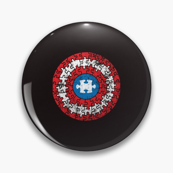 Item preview, Autism Awareness Captain Autism Puzzle Shield   designed and sold by KNNew.