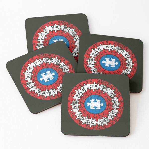 Item preview, Autism Awareness Captain Autism Puzzle Shield   designed and sold by KNNew.