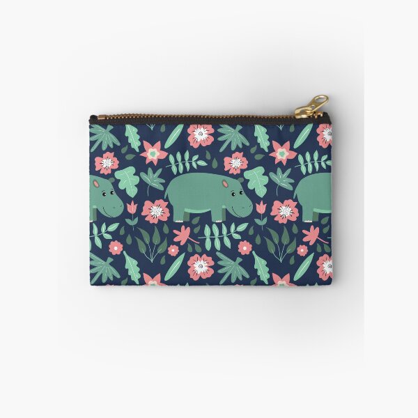 Item preview, Green Hippo Floral Pattern  designed and sold by SweetThreads79.