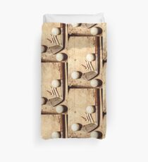 Rustic golf club memorabilia Duvet Cover