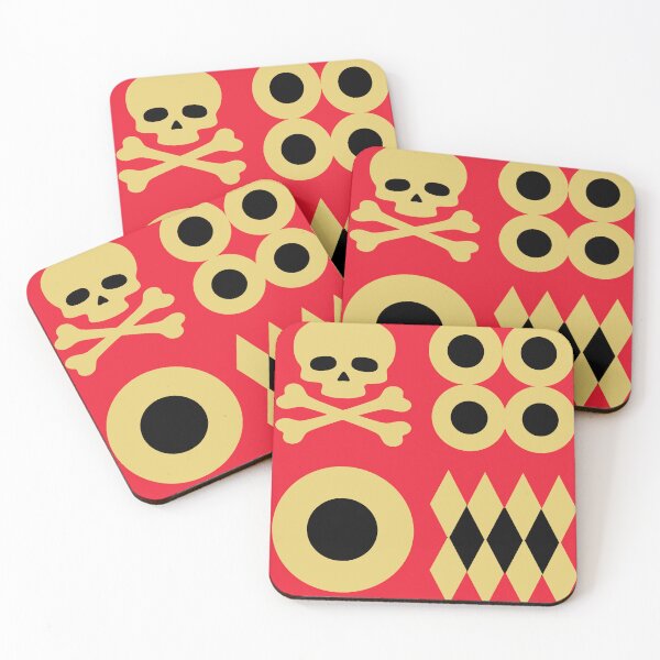 Item preview, Neo Geo Skulls - Geometric Pattern Texture - Rock Punk Goth - Skulls designed and sold by CattlettArt.