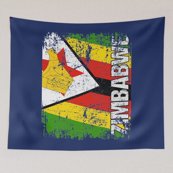 Item preview, ZIMBABWE Big Flag Vintage Distressed ZIMBABWE   designed and sold by AndDollss.