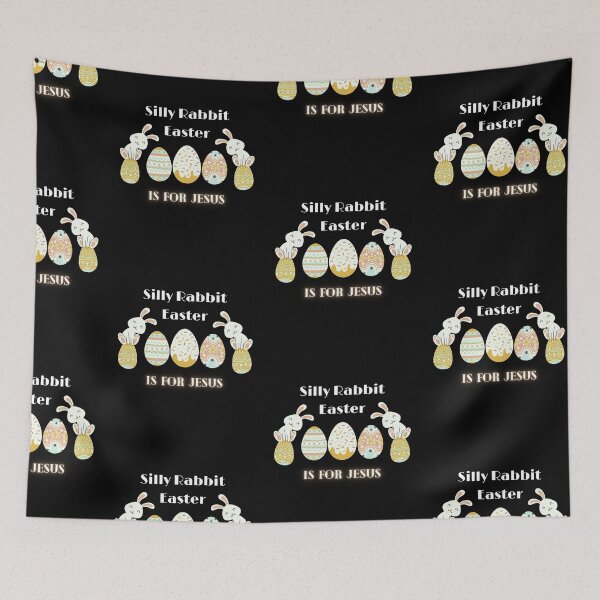 Item preview, "Silly Rabbit Easter is for Jesus" with patterned eggs celebrating happy Easter and holy week with cute bunnies   designed and sold by Marina  Nagi (Inspire Ville).