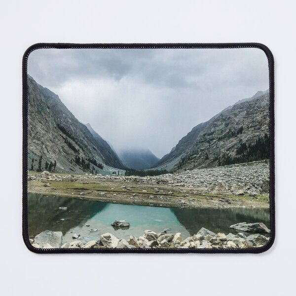 Item preview, Calm Water Lake Clouds Rocky Mountains designed and sold by Saim-Photos.