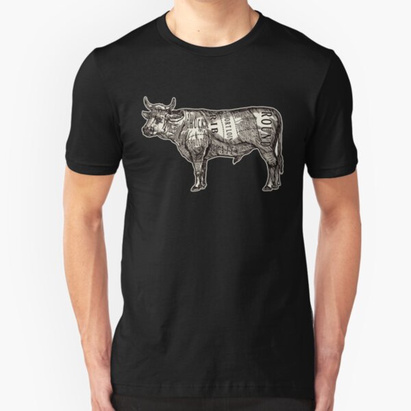 Butcher Chart: Cow Edition Slim Fit T-Shirt