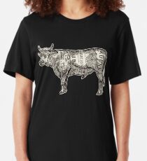 Butcher Chart: Cow Edition Slim Fit T-Shirt