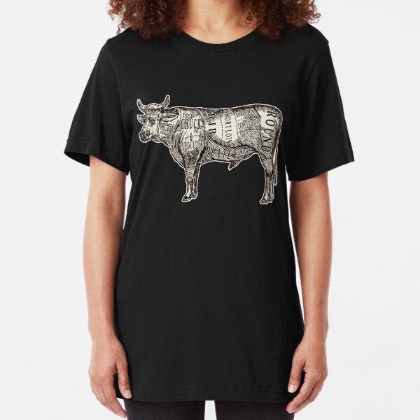 Butcher Chart: Cow Edition Slim Fit T-Shirt
