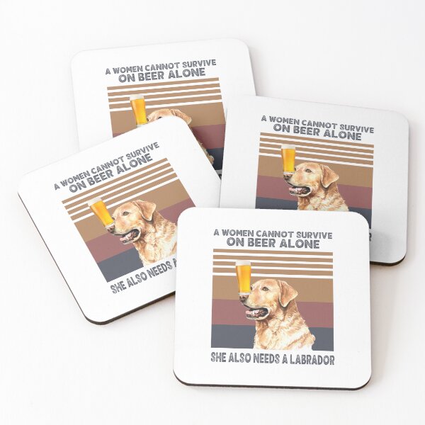 Item preview, A Woman Cannot Survive On Beer Alone She Also Needs A Dog Labrador Retriever, Labrador Retro, Drink Beer with Dog Tshirts, Labrador Retriever, Retro Vintage Sunset, Dog Lover Gifts, Beer Lover Gifts designed and sold by FreDricKawillia.