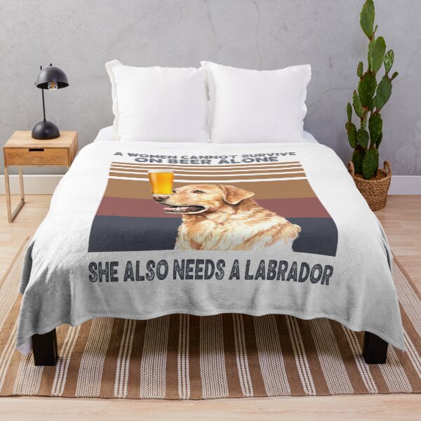 Item preview, A Woman Cannot Survive On Beer Alone She Also Needs A Dog Labrador Retriever, Labrador Retro, Drink Beer with Dog Tshirts, Labrador Retriever, Retro Vintage Sunset, Dog Lover Gifts, Beer Lover Gifts designed and sold by FreDricKawillia.