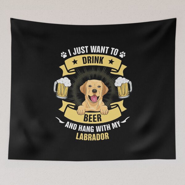 Item preview, I just Want to Drink Beer and Hang with My Labrador Retriever, Dog with Beer, Gifts for Labrador Lovers, Beer Lovers Gifts, Labrador Retro, Retro Vintage Sunset, Happy Father Day designed and sold by FreDricKawillia.