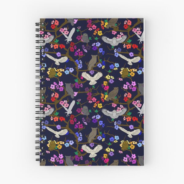 Artikelvorschau, Eulen und bunte Blüten entworfen und verkauft von cleverclarinet.