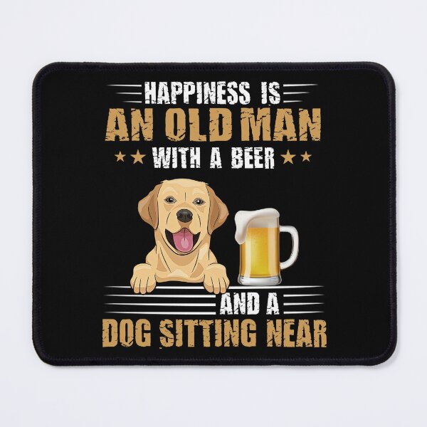Item preview, Happiness Is An Old Man With A Beer And A Dog Sitting Near, Gifts for Dog Lovers, Beer Lovers, Labrador Retro, Drink Beer with Dog, Labrador Retriever, Retro Vintage Sunset, Happy Father Day designed and sold by FreDricKawillia.