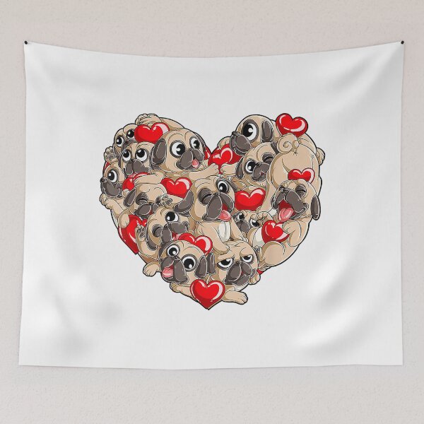 Item preview, Pug Valentines Day Heart Dog Lover designed and sold by douglasgary019.