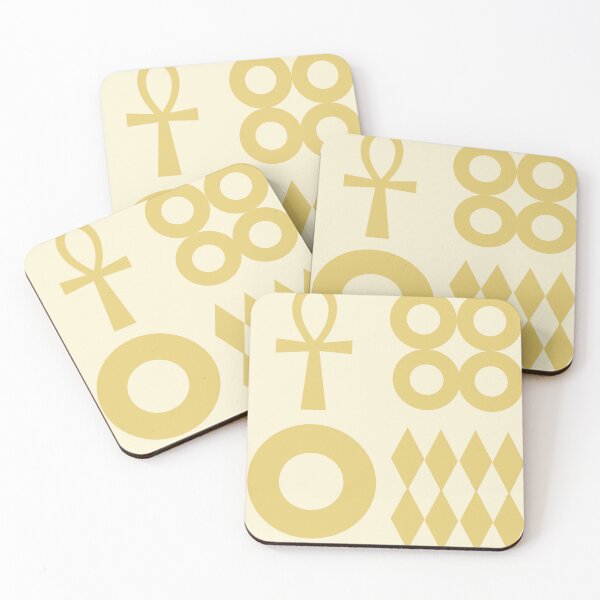 Item preview, Gold Pagan Neo Geo - Ankh - Geometric Pattern Texture - Rock Punk Goth - Ankh designed and sold by CattlettArt.