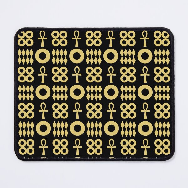 Item preview, Black and Gold Pagan Neo Geo - Ankh - Geometric Pattern Texture - Rock Punk Goth - Ankh designed and sold by CattlettArt.