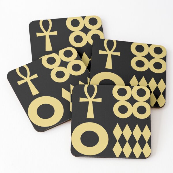 Item preview, Black and Gold Pagan Neo Geo - Ankh - Geometric Pattern Texture - Rock Punk Goth - Ankh designed and sold by CattlettArt.