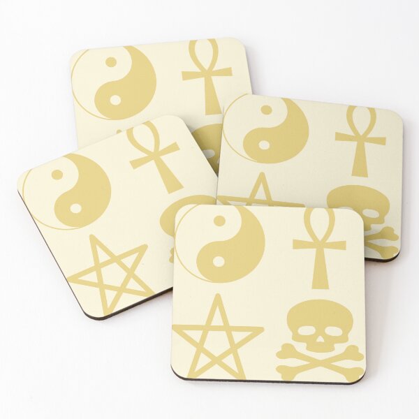 Item preview, Neo Geo - Ying Yang  - Pentagram -Geometric Pattern - Skulls Rock Punk Goth - Pagan designed and sold by CattlettArt.
