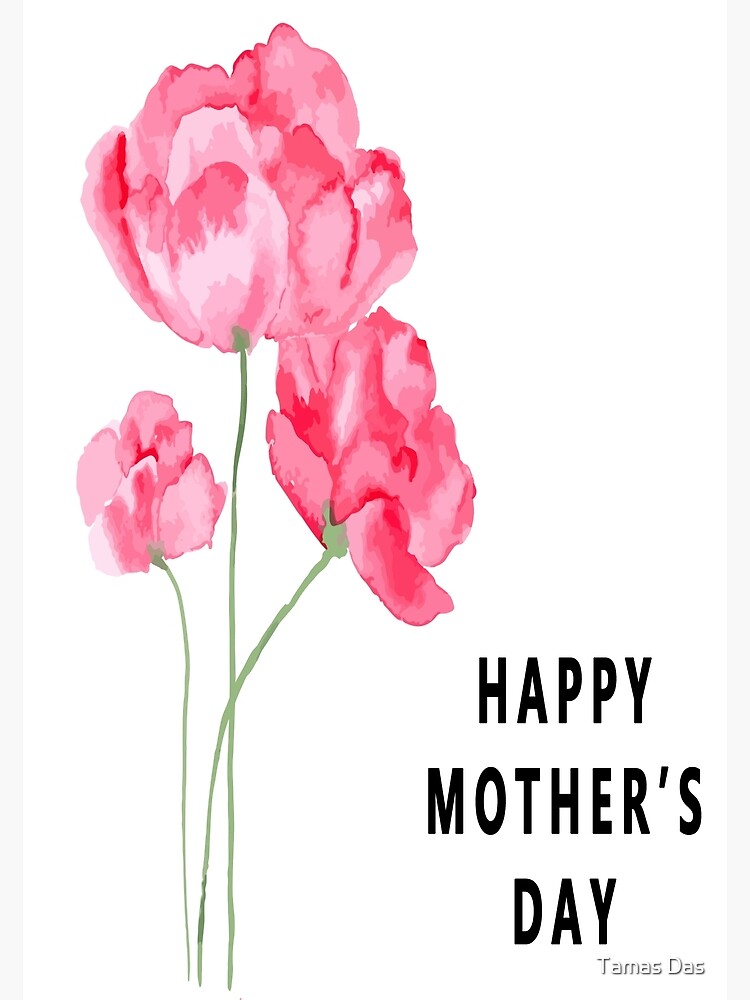 Mothers Day Watercolor Red Pink Wild Flowers Canvas Print