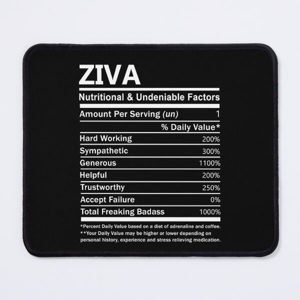 Item preview, Ziva Name T Shirt - Ziva Nutritional And Undeniable Factors Gift Item Tee designed and sold by geniajmk13.