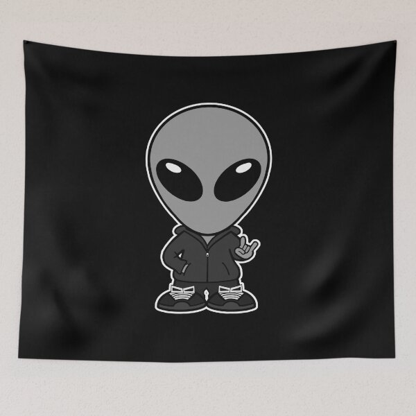 Item preview, Alien Holding Up 'Rock On' Hand Sign  designed and sold by SpaceAlienTees.