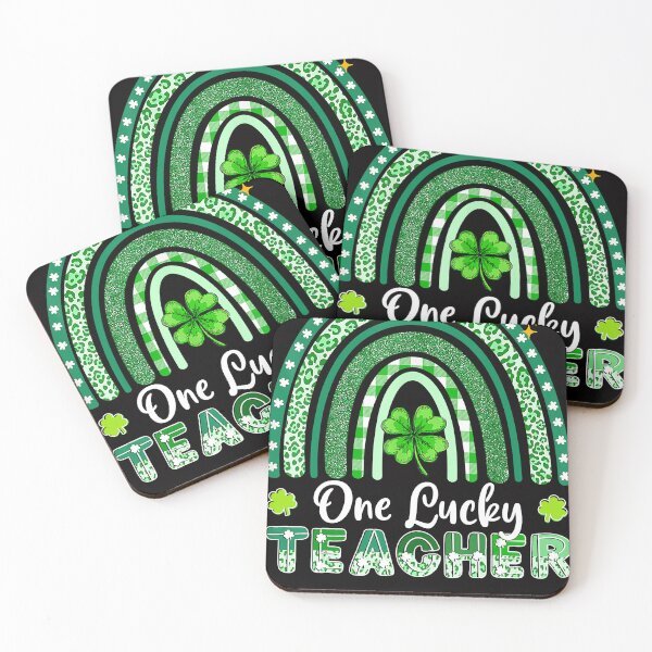 Item preview, St Patricks Day Leopard Rainbow Shamrock One Lucky Teacher designed and sold by MichaelAgree.