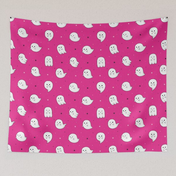 Item preview, Cute Ghosts Halloween Themed Pink Pattern designed and sold by quinellie.