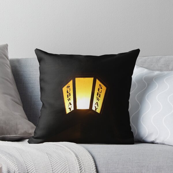 Subway Entrance Light Throw Pillow