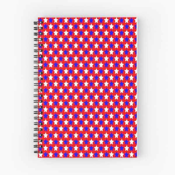Item preview, Red background with a bunch of tiny white and blue stars: gift idea, decor, accent piece, decorations, home, office, work space, flag days designed and sold by Becky Hunter.
