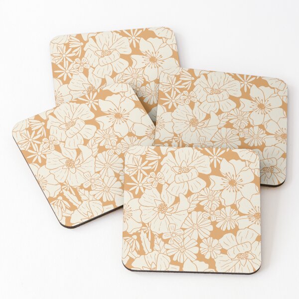 Item preview, Summer Retro Wildflower in Boho Ginger Brown Monochrome designed and sold by Erin Kendal.