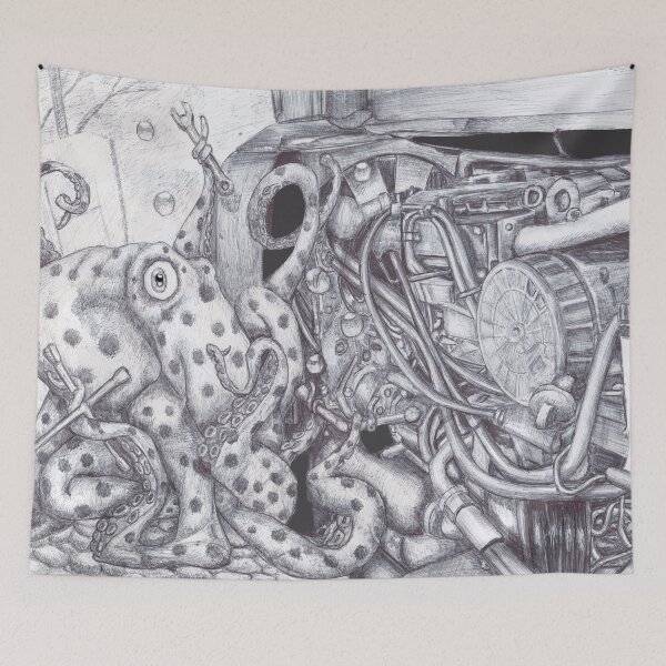 Item preview, An Octopus Fixing an Engine designed and sold by Cantus.