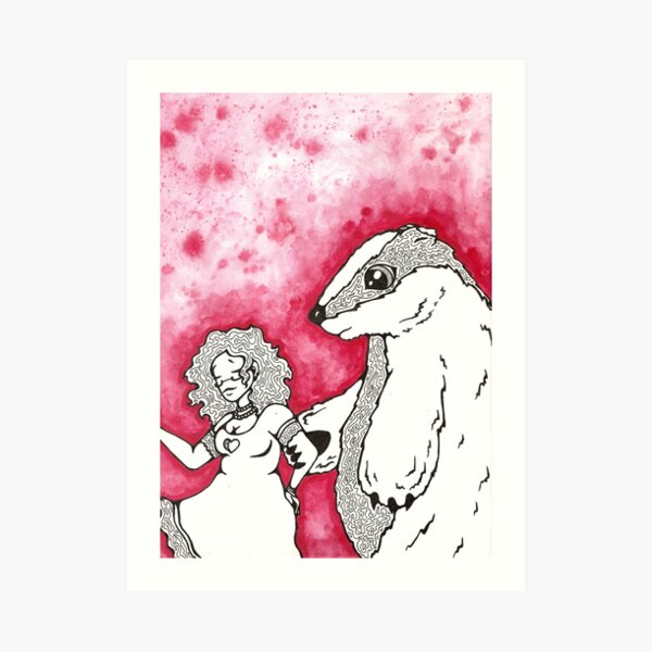Bernadette and the Badgerbear Art Print