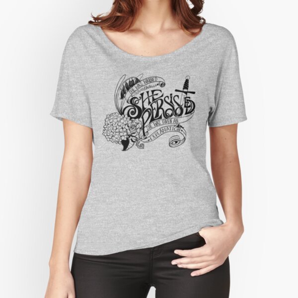 She Persisted - Black Relaxed Fit T-Shirt