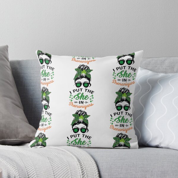 Item preview, Funny St Patricks Day Messy Bun I Put the She In Shenanigans designed and sold by Theparticular.